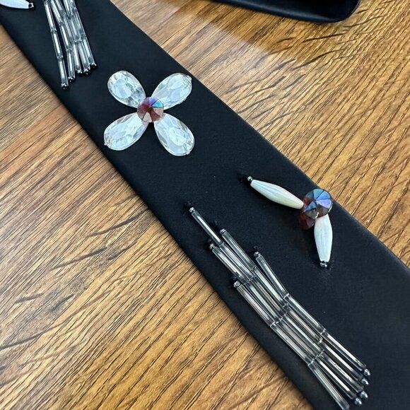 Vintage Tony Alamo of Nashville one of a kind hand beaded satin tie - Picture 2 of 6